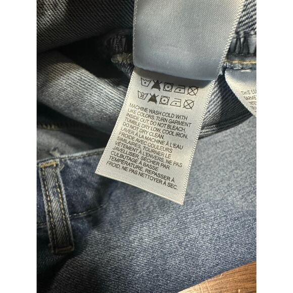 Lucky Brand High Rise Wide Leg Cropped Blue Denim Jeans Women 12/31 Grunge Y2K - Picture 10 of 11